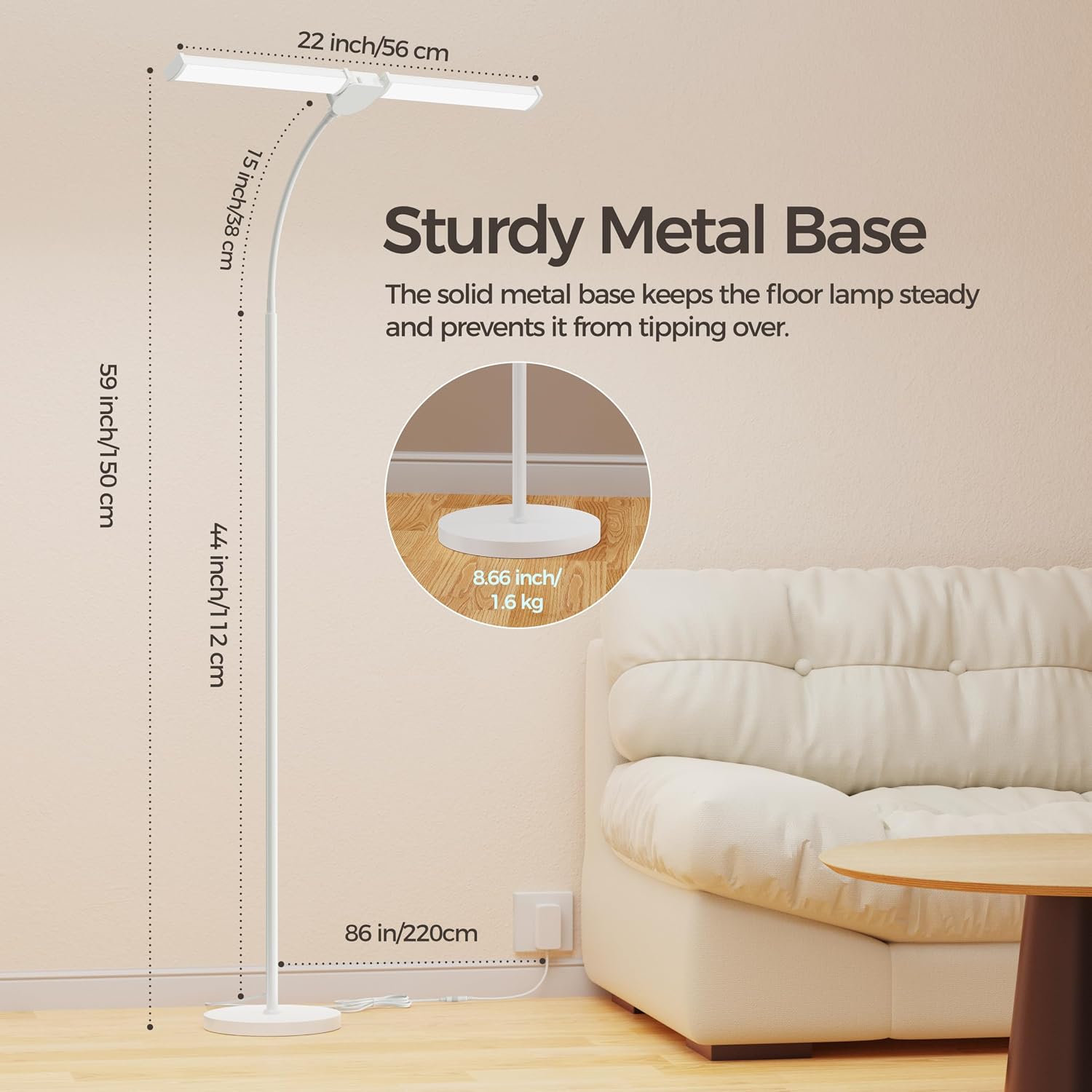 Vrimnowit Floor Lamp-White
